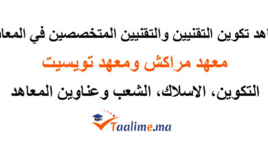 معاهد تكوين التقنيين والتقنيين المتخصصين في المعادن