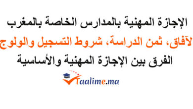 الإجازة المهنية بالمدارس الخاصة