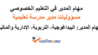 مهام المدير في التعليم الخصوصي