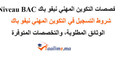 تخصصات التكوين المهني نيفو باك