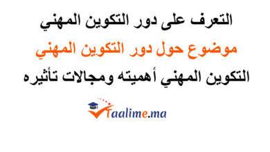 دور التكوين المهني