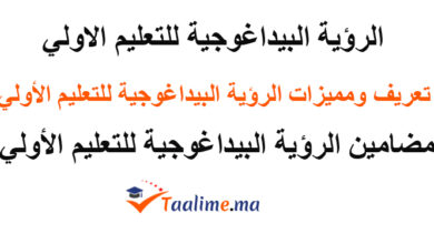 الرؤية البيداغوجية للتعليم الأولي