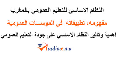 النظام الأساسي لمؤسسات التعليم