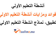 أنشطة التعليم الأولي