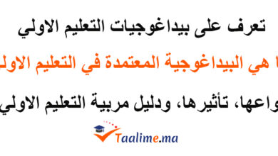 بيداغوجيات التعليم الاولي