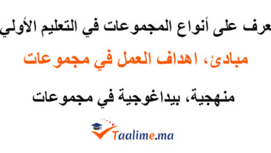 المجموعات في التعليم الأولي