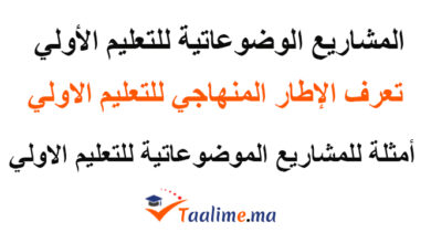 المشاريع الموضوعاتية للتعليم الأولي