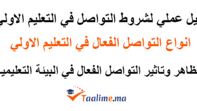 شروط التواصل في التعليم الاولي